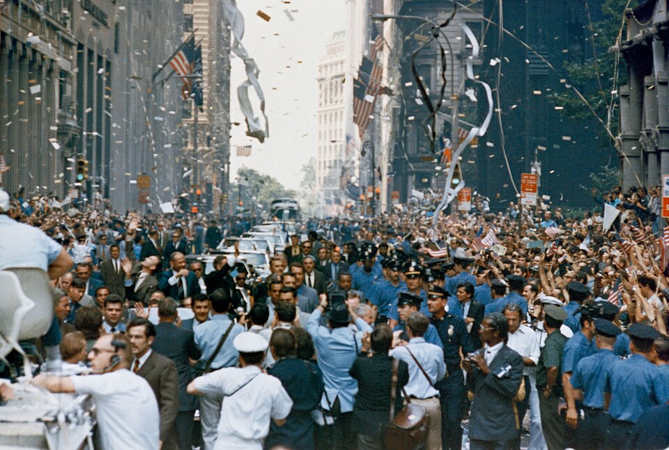 Ticker-tape parade for the Apollo 11 astronauts
